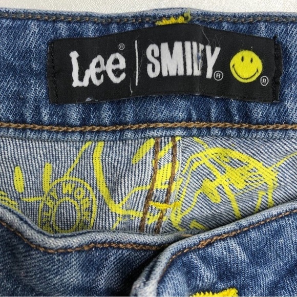Lee X Smiley Collab Womens Jeans Size 25 Artsy Limited Collection Denim Unique - Picture 8 of 10
